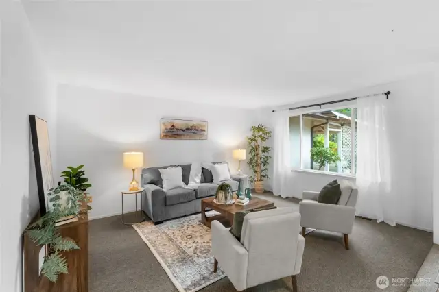 One of two living rooms