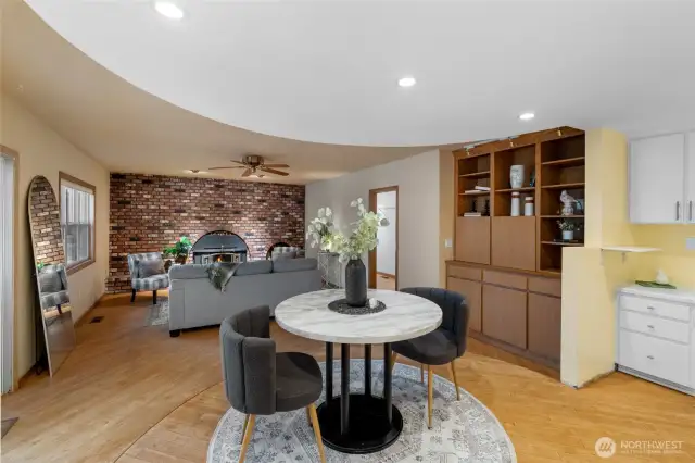 Kitchen with eating area or room for an island