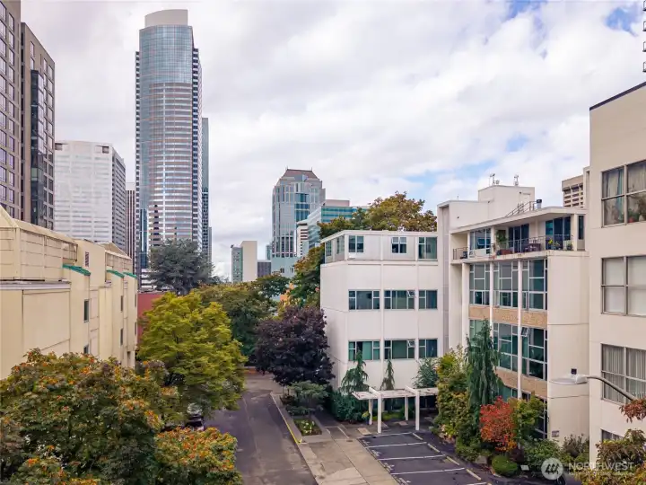 Deeded parking space (#13), rare for city living.