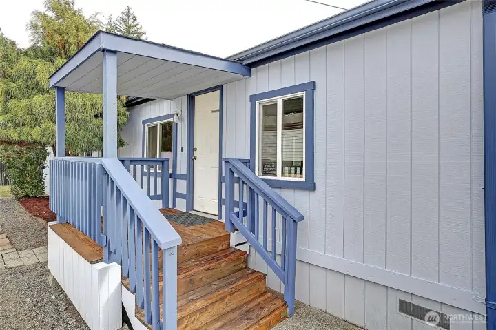 Covered front porch entry