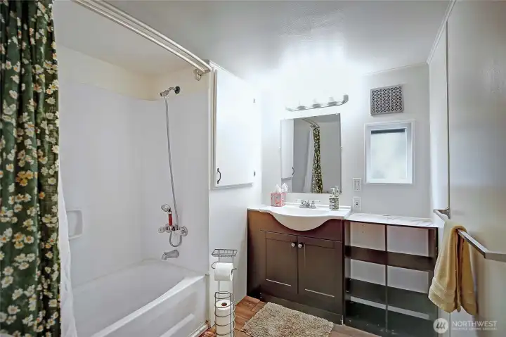 Full bathroom with plenty of storage