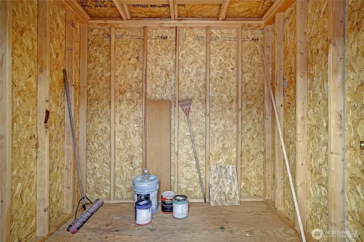 Interior of shed