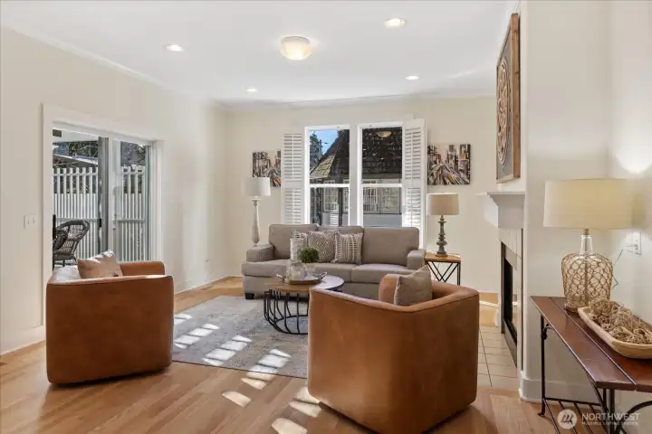 Family room next to the kitchen with easy access to the large, south-facing, entertainment-sized deck.