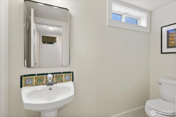 Downstairs powder room 1/2 bath.