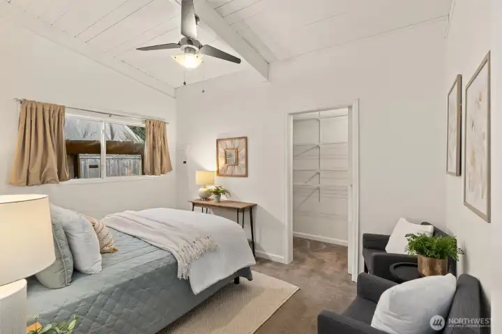 Primary bedroom includes walk-in closet.