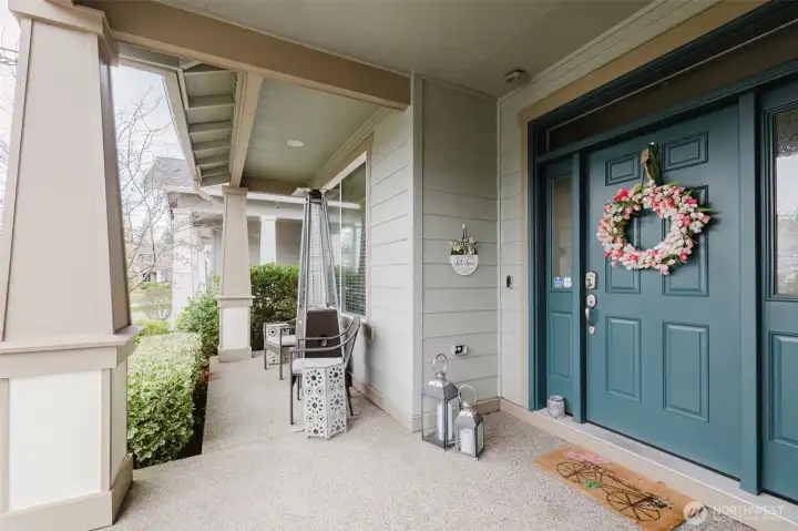 Enjoy morning coffee or tea on the covered front porch