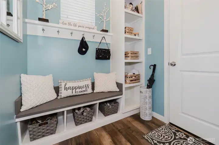 Mud room off garage