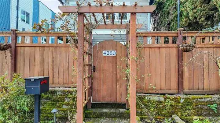Gated front access to the house