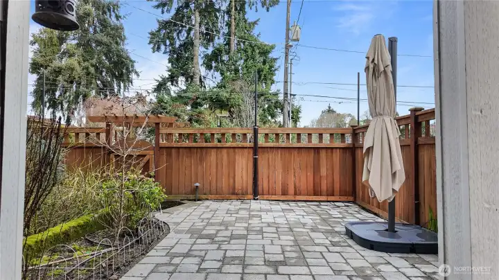 Fenced and open front yard for entertainment