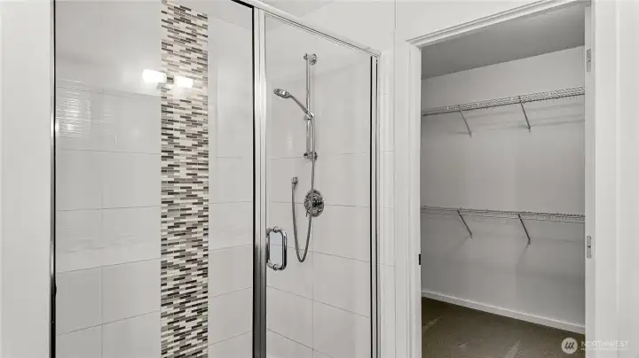 Master shower with big walk-in-closet