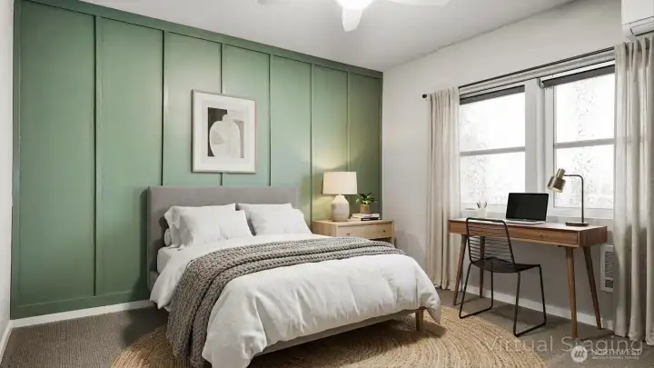 Virtually staged bedroom 2