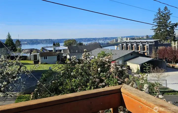 Sweeping views of the water and Olympics from upstairs!