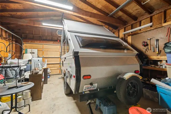 Two car garage, plenty of room for a camper!