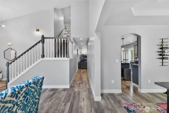 Open living room with tons of natural light.