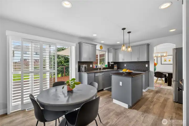 Room enough for a breakfast table in the kitchen.