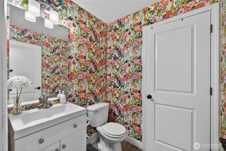 Darling powder room off the greatroom.