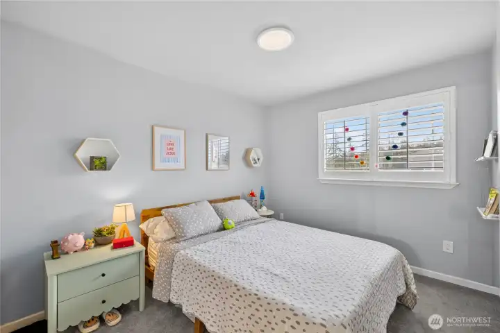 Bedroom 2 is at the front of the home with lots of natural light.