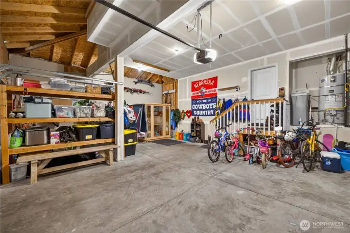 Garage has built-in storage and extra space in the 3rd bay.