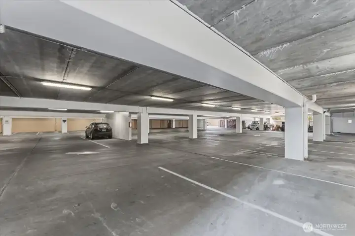 Covered parking garage provides easy year-round access for owners and vacation guests.
