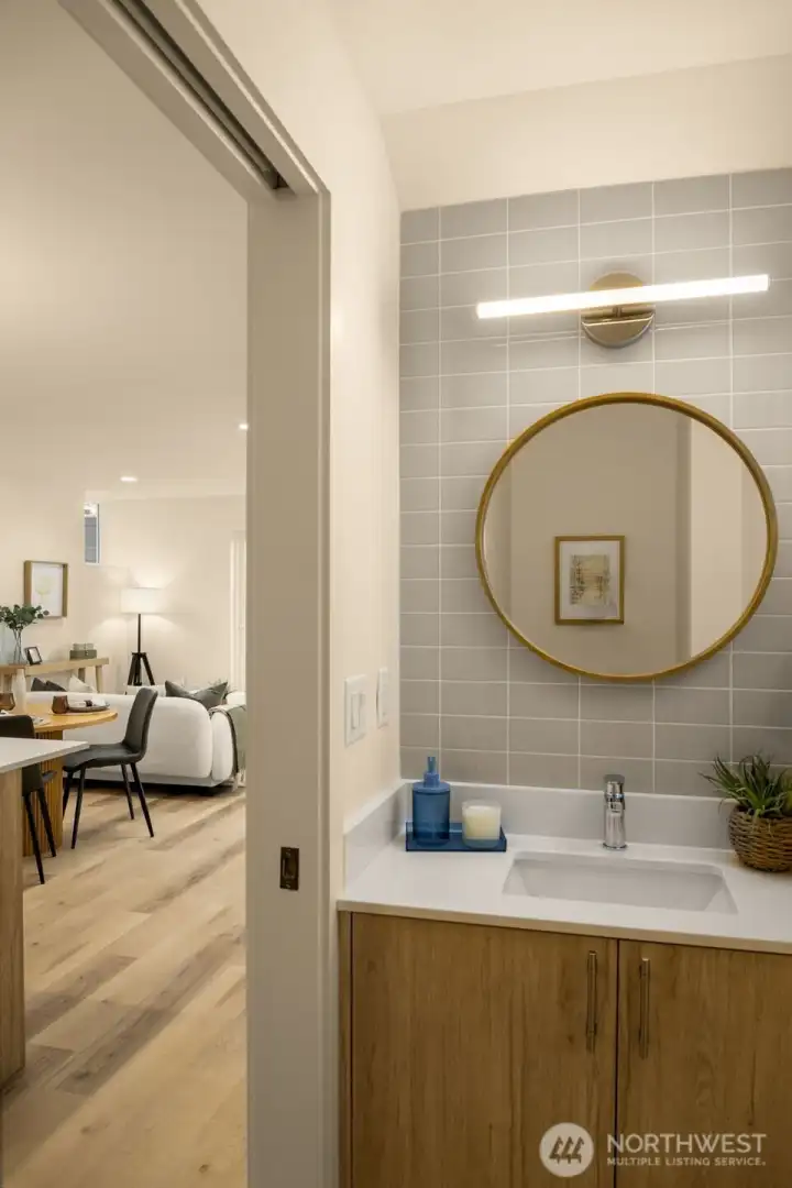 Powder room on the main level. Powder room on the main level.