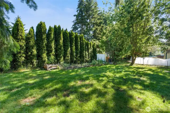 Private Fenced Backyard with Garden Beds
