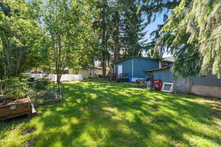 Backyard includes Shed/Coop