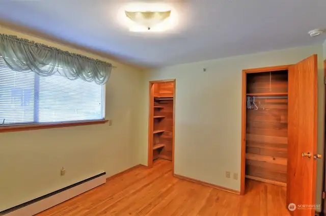 Bedroom with two closets