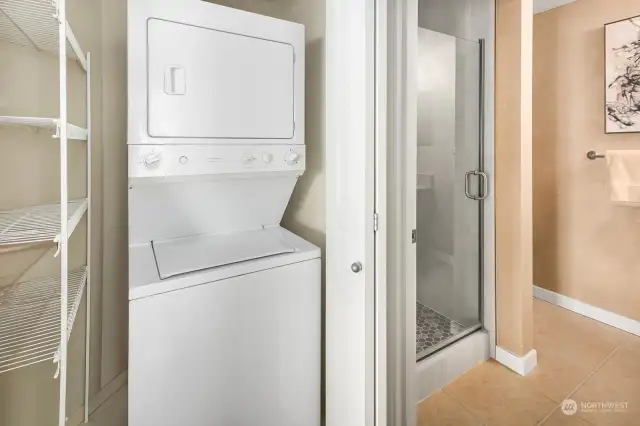 In-unit washer and dryer.