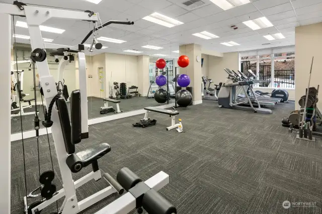 Exercise area and spa on the first floor of the South Tower.