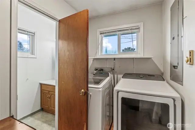 Laundry area off of garage