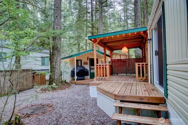 Covered deck entrance