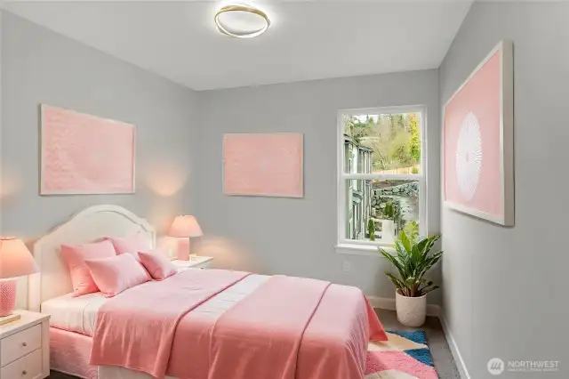 Perfect bedroom for children upstairs! (virtually staged)