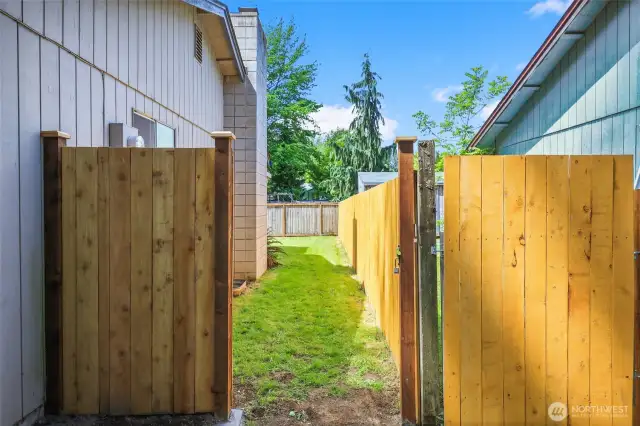 New Gate - easy access to the side and backyard.