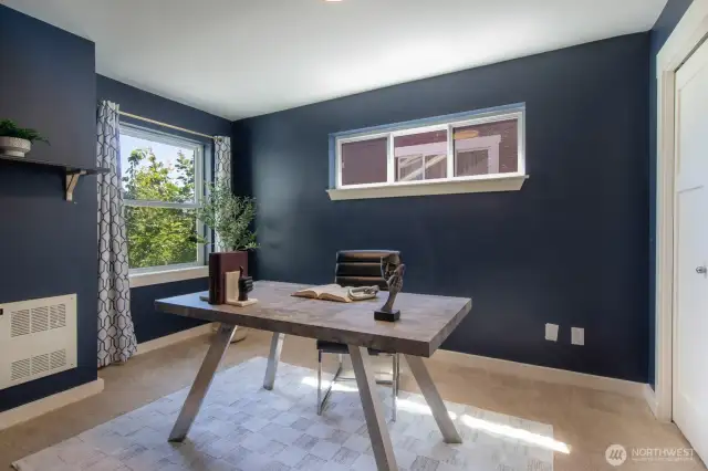 This versatile room makes a perfect home office or second bedroom.