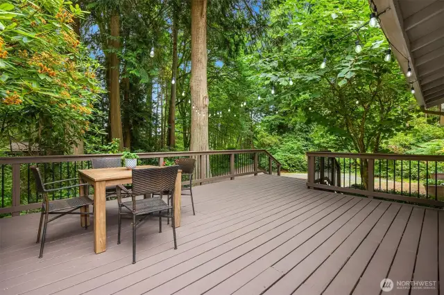 The front deck is spacious and perfect for entertaining.