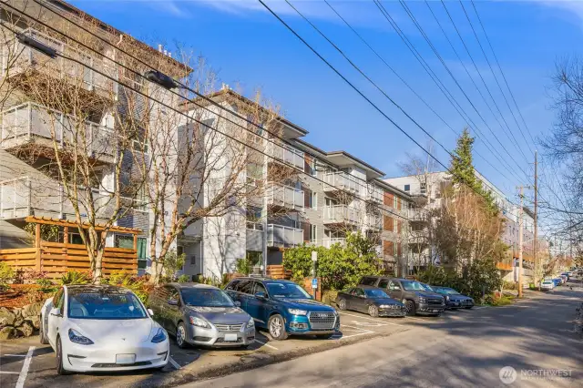 Ample parking available in front of the building.