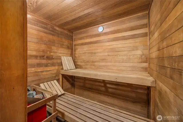 Community sauna room.