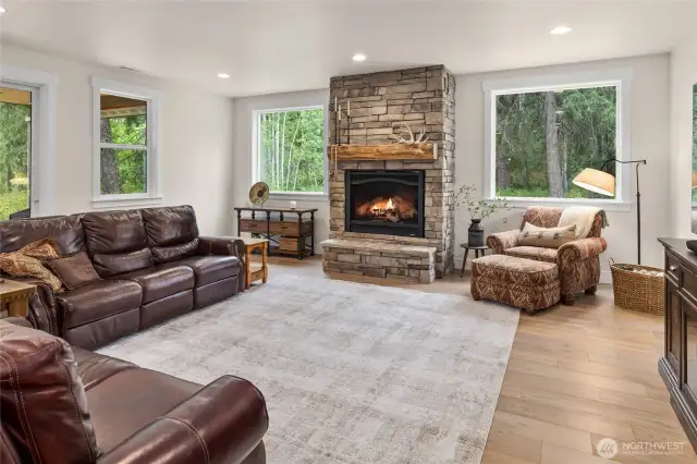 Looking from the kitchen to the living room.