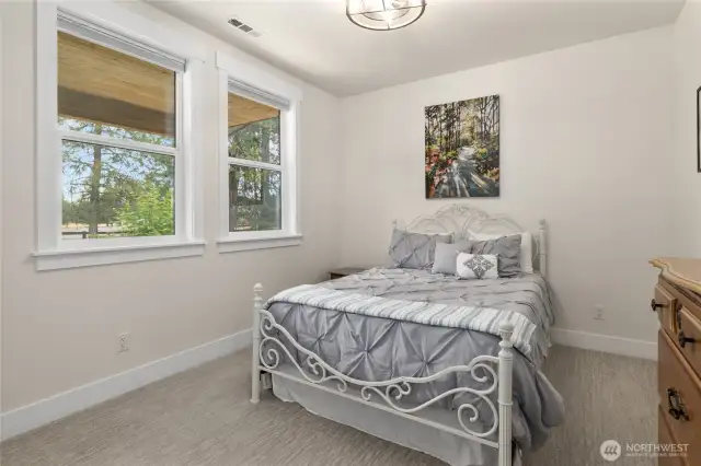 Guestroom when you first walk in  the hallway on the left hand side.