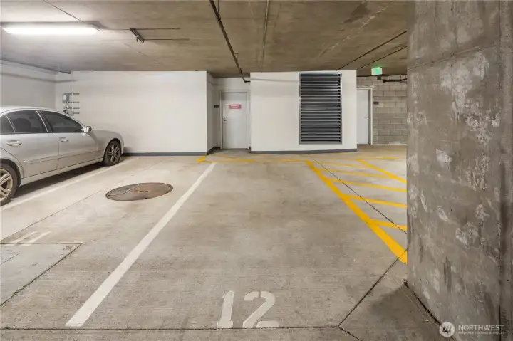 Dedicated parking in the garage. The space is extra long, easily fitting even the longest SUV