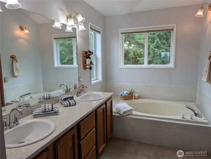 Refreshed tile surfaces in primary bathroom, more neutral and beautiful! Refreshed tile surfaces in primary bathroom, more neutral and beautiful!