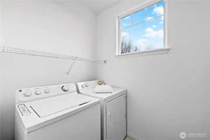 Upstairs laundry room.