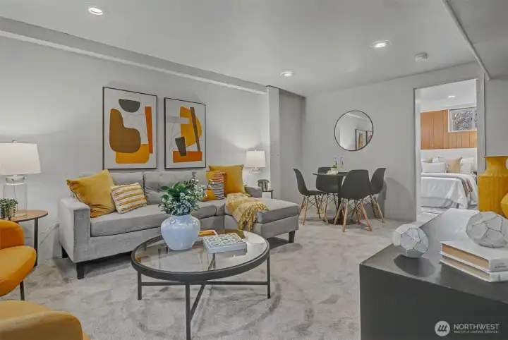 The lower level offers a very nice rec room.