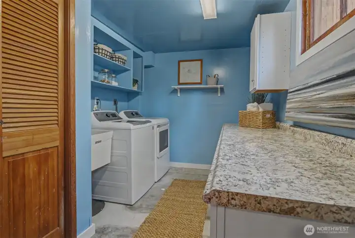 Huge laundry room on the lower level.
