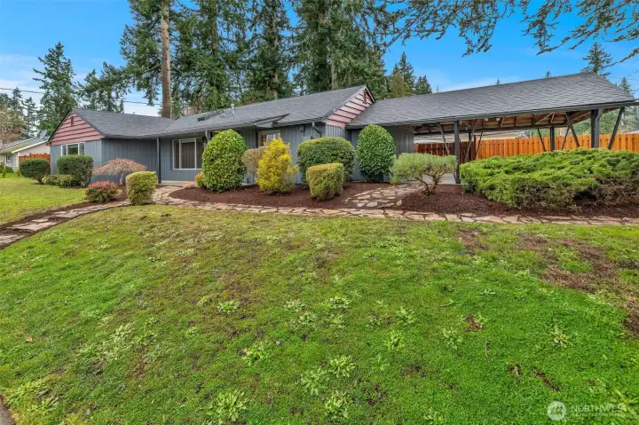 Large carport for two cars and extra storage