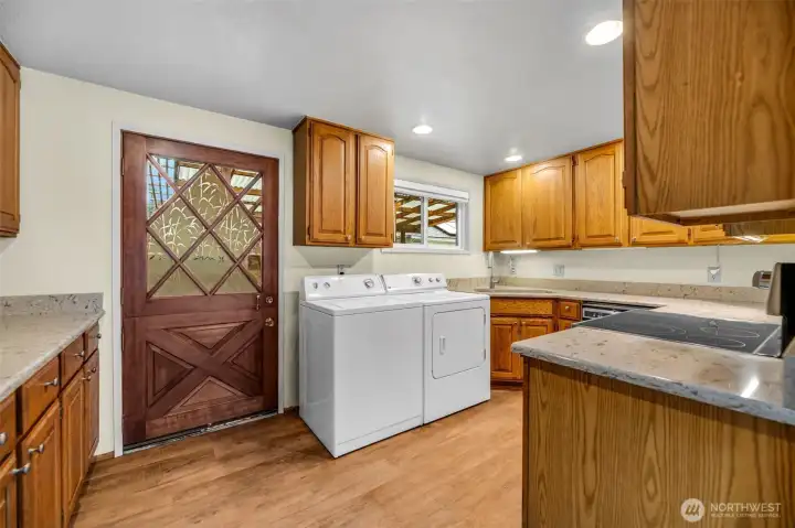 Large kitchen with plenty of work space.