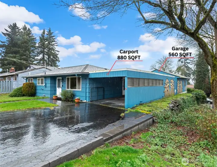 Don't appraise on home square footage alone! Bonus space in the garage, covered carport, and covered back porch are not included in the home square footage!