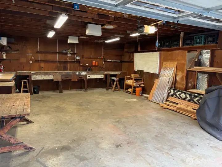 Who needs space to tinker?  Or park a couple of big vehicles here.