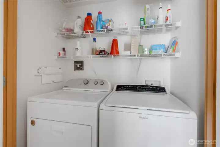 Laundry closet.  Washer and Dryer included!