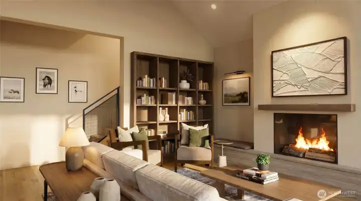 AI rendering of living room